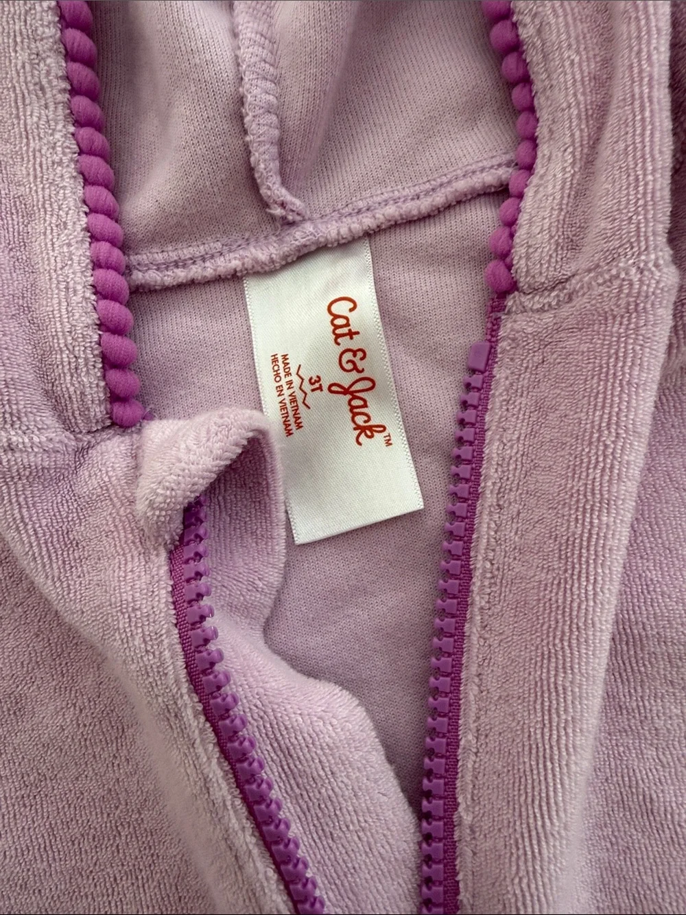 Cat & Jack Lilac Hooded Tiered Swim Cover Up Dress 3T EUC